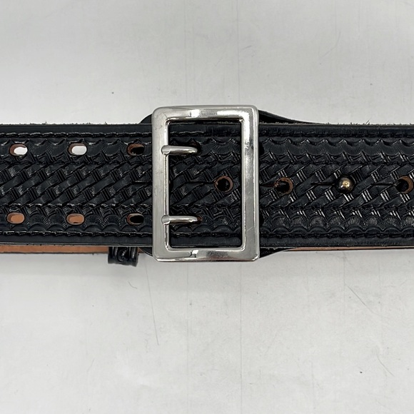 Dutyman 2-1/4" Basketweave Leather Sam Browne 4-Row Stitch Duty Belt 36 - Picture 4 of 8